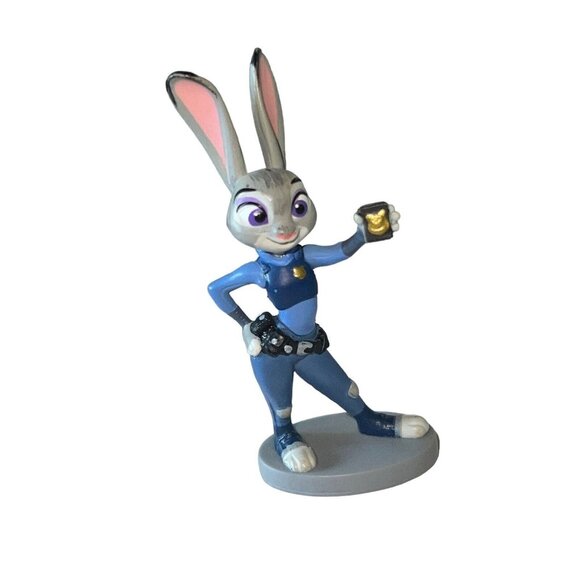 Disney Judy Hopps Zootopia Movie Mini Figurine Bunny Police Woman Chick Cop - Picture 1 of 8